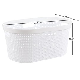 Uumitty Easy Carry Clothes Hamper, Laundry Basket for the Laundry Room, White, 4-Pack