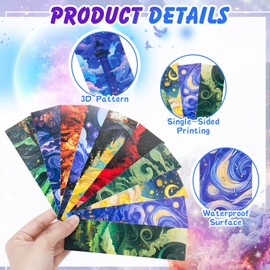 JSRQT 30Pcs Fantasy Watercolor Paper Bookmarks,Aesthetic Book Marks for Book Lovers, Colorful Page Markers Bookmark for School Office Students Reading Gifts