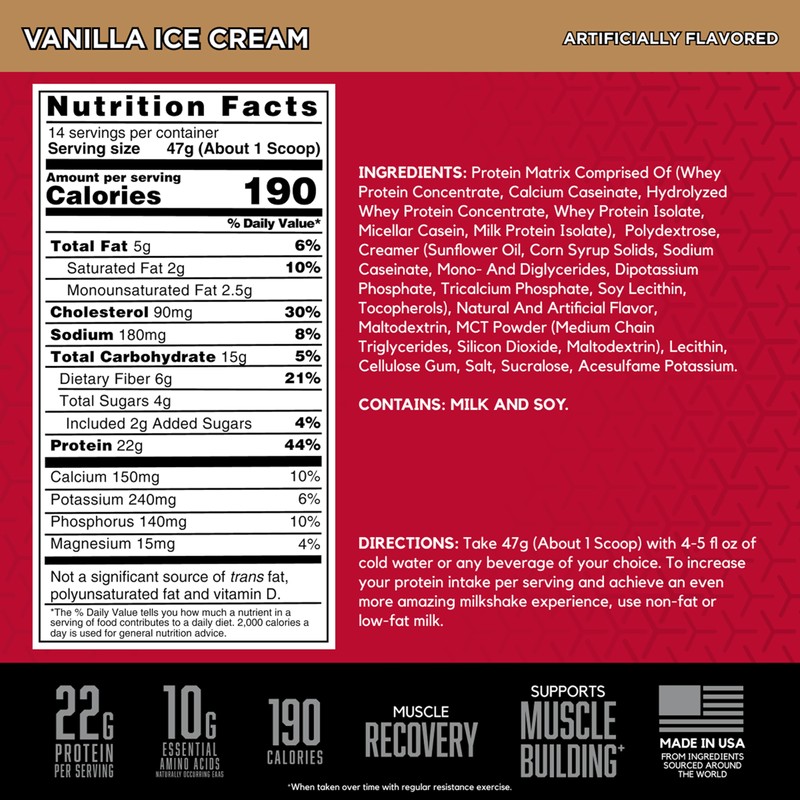 BSN SYNTHA-6 Premium Protein Powder with 6g of Fiber, Whey