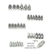 30Pcs Gothic Almond Press on Nails, Black Swirl Butterfly Moon