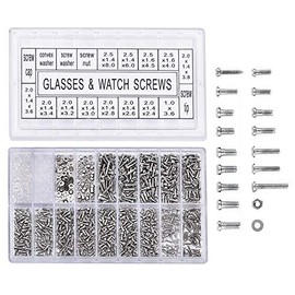 Yosoo - 1000 Piezas Micro Tornillos de Acero Inoxidable Tuercas para Reparar Bicicleta Gafas de Gafas Reloj