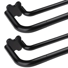 2 Pack Black Wrap Around Double Curtain Rods Set, USFOOK Blackout Dual Curtain Rods for Windows 32 to 58 Inch, 6/8 Inch Room Darkening Curtain Rod, Decorative Drapery Rods for Home