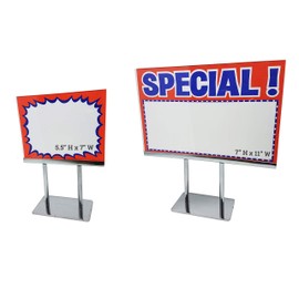 Countertop Acrylic Frame Sign Holder, 10" H Heavy Duty Tabletop Display for 5.5" x 7" Cards, 10 Pack