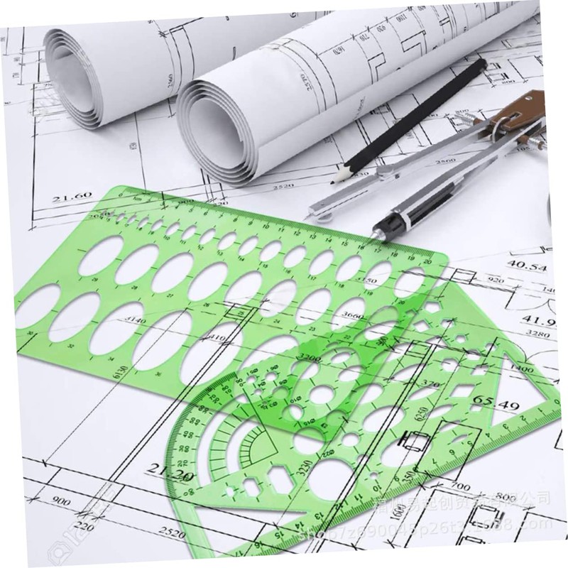 DOITOOL 11pcs Plastic Geometric Stencils Measuring Ruler Set for Architecture