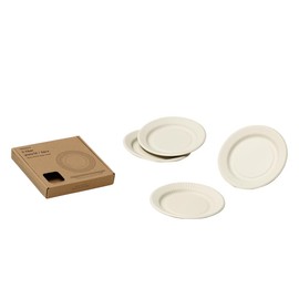 ideaco B fiber plate19 medium plate, set of 4, off-white (B fiber plate 19)