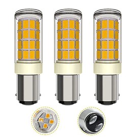 LUHMQ BA15D LED Bulbs 3 Pack Sewing Machine Light Bulb Double Contact BA15D Push in Bulb Bayonet 15T7DC Base LED BA15D Light 3.5W Equivalent to 35W Halogen Bulb 350LM AC120V (Warm White 3000K)