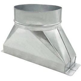 6" x 10" x 3-1/4" Round to Rectangular Microwave Vent Kit-Heavy Duty Galvanized Steel Duct Hood, Exhaust and Connecting Duct Fittings, Hood Adapters for Use Above Range Hoods