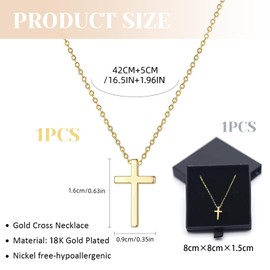 Mezrkuwr Cross Necklace for Women, 18K Real Gold Plated Cross Necklace with Jewelry Box, Cross Necklace, Gold Chain, Choker Necklace Set Jewelry Gifts