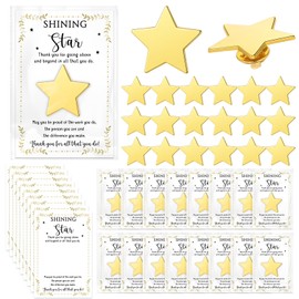 Solsew 20 Set Star Pins Employee Appreciation Gifts Badge Lapel Star Pins with Inspirational Greeting Cards and Bag Thank You Graduation Gifts for Student Teacher Nurse Women Team Volunteer