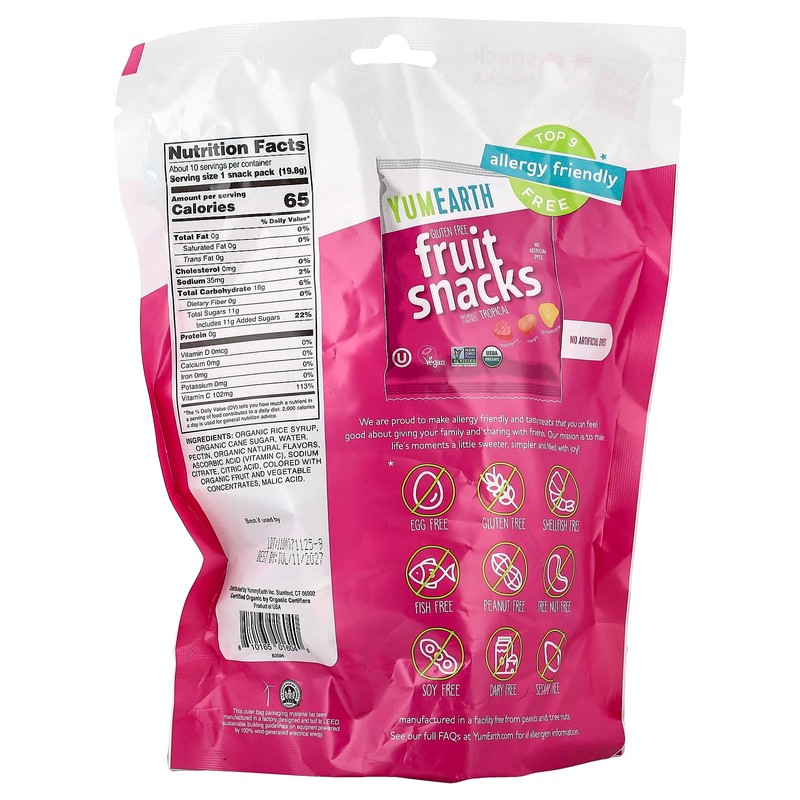 Yummyearth Fruit Snack-Asset 10 Pack, 6.2 oz