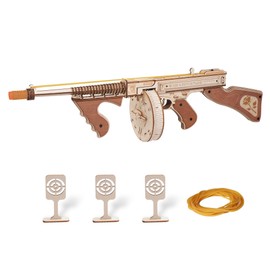 Rowood 3D Puzzles for Adults,Rubber Band Tommy Gun Toy Wooden Model Kit,3D Wooden Puzzles Gift Craft for Men,DIY Wooden Building Kits,Unique Gifts for Adults
