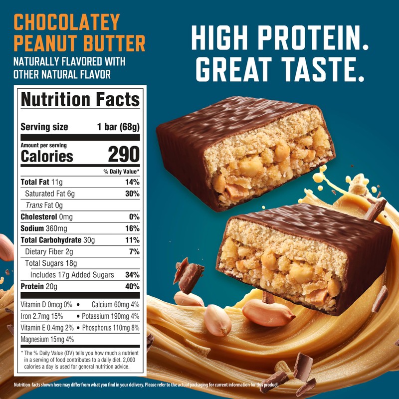 CLIF BUILDERS Protein Bars - Chocolate Peanut Butter Flavor -