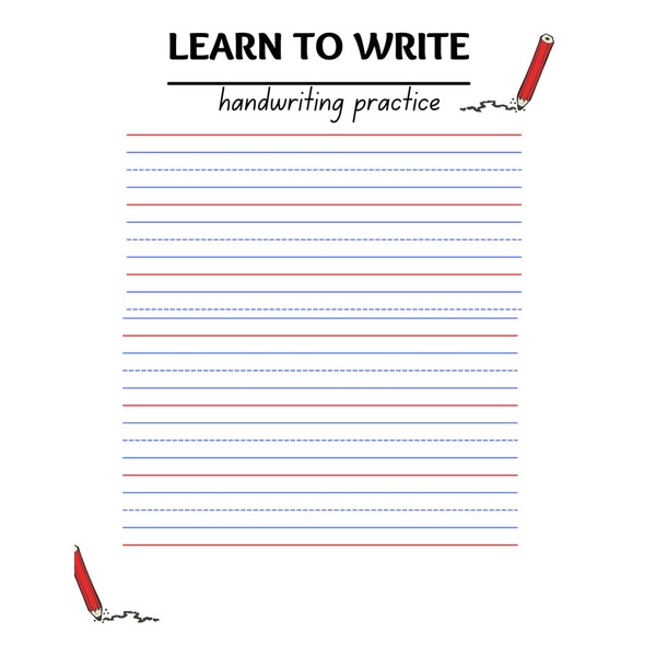 Handwriting Practice: 50-Page Dotted Line Notebook