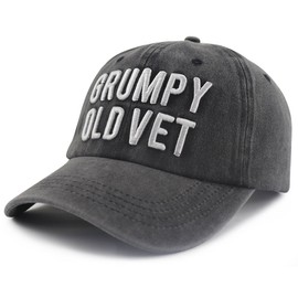 Gomcdlwn Veteran Military Hats for Men Women, Funny 3D Embroidered Grumpy Old Vet Baseball Cap, Adjustable Patriotic Army Hat, Veterans Day Birthday Retirement Gifts for Family Friend Vietnam Veteran