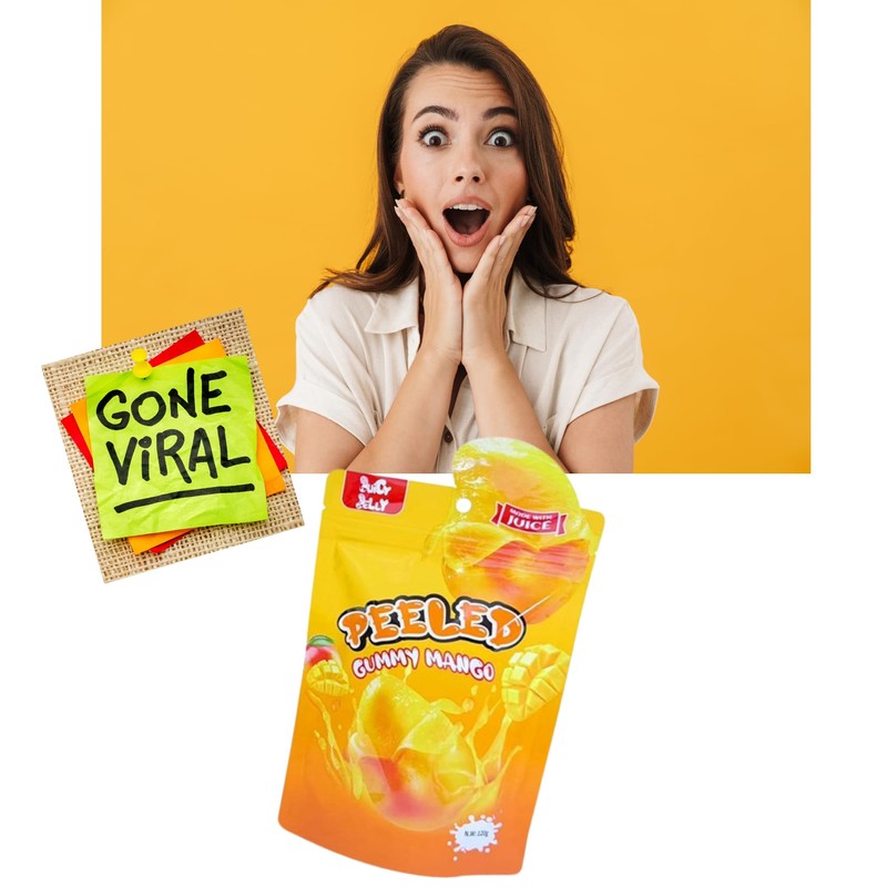 Juicy Jelly Peeled Gummy Mango 120g - 2 Pack 93009002277566-9309002277566