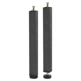 uxcell 2pcs 11.81"-12.6" Adjustable Height Bed Frame Support Legs, Metal Furniture Legs Replacement, Bed Rail Support Center Frame Slat Feet Risers, Silver