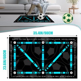 Football Training Mat, Soccer Trainning Mat for All Levels, Non-Slip Silent Gymnastics Mat, Footstep Training Equipment for All Ages to Improve Speed, Strength, and Coordination(60cm*90cm)