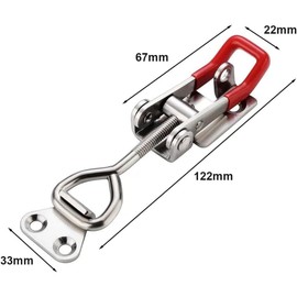 2PCS Stainless Steel Toggle Clamps - 122mm Lockable Latch, Adjustable Clamps for Box Drawer Cabinet (122mm)