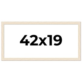 42x19 Frame White Barnwood Picture Frame - Modern Photo Frame Includes UV Acrylic Shatter Guard Front, Acid Free Foam Backing Board, Hanging Hardware Wood Wall Frames for Family Photos - no Mat