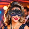 WILOVCOS Womens Masquerade Mask with Stick, Handheld Mardi Gras Mask,Venetian
