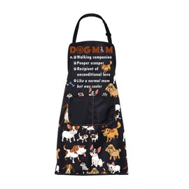 BNQL Dog Mom Apron Dog Mom Gifts Cute Dog Apron With Pockets Dog Lover Waterproof Kitchen Cooking Apron Dog Grooming Aprons (Dog Mom Apron)
