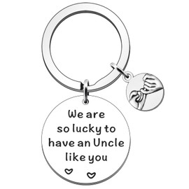 JETTOP Uncle Gifts Uncle Keyring-Gifts for Uncle Birthay Christmas We Are So Lucky to Have An Uncle Like You