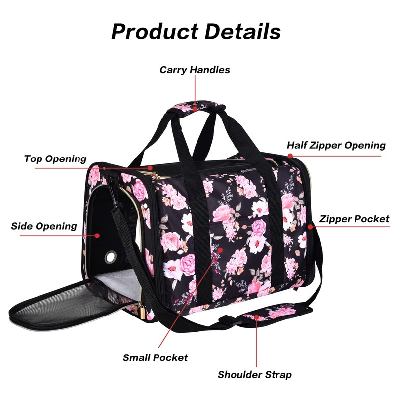 Petmolico Cat Carrier Soft-Sided Pet Bag for Small Medium Cats
