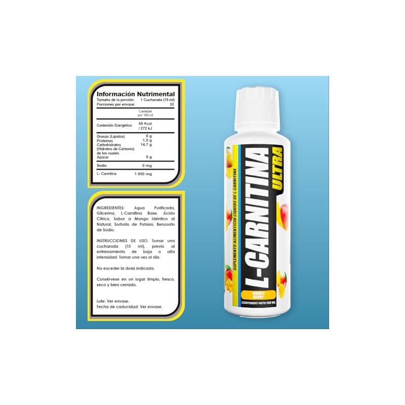 Bhp Ultra L-Carnitina Liq. Ultra,Mango - 500 Ml