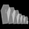 NBEADS 7 Pcs Coffin Acrylic Quilting Templates, 7 Sizes Clear