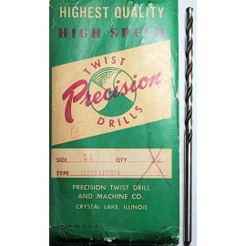 Precision Twist Drill #11 Taper Length Spiral Flute Drill Bit High Speed Steel 118° RH Cut Precision