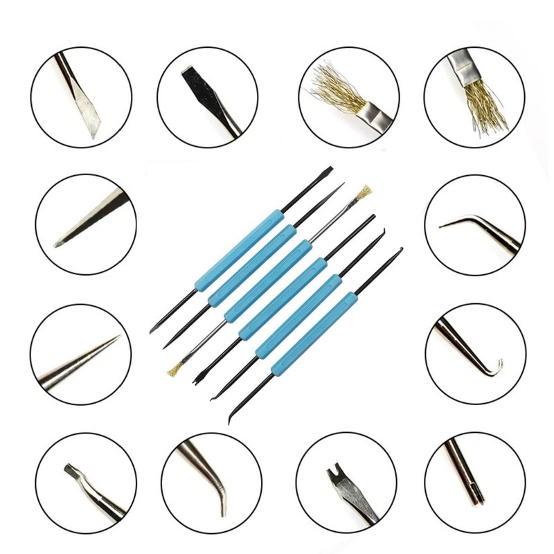 winmiya 6Pcs Dual-Sided Solder Assist Disassembly Tool PCB Cleaning Kit