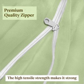 Zipper Fitted Sheet - Brushed Hotel Quality Bottom Sheet 16 inch Extra Deep Pocket Soft Microfiber -Shrinkage and Fade Resistant-Easy Care -1 Fitted Sheet Only (Sage, Queen)