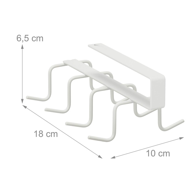 Relaxdays Hook Cabinet Insert, 8 Hooks, Metal, No Drilling, Wardrobe
