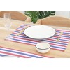 PurpleEssences 4th of July Striped Placemats, Set of 4, Washable