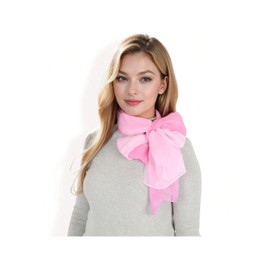 feinuhan Women's Lightweight Gradient Chiffon Scarves With Flowing Ruffled Edges In Vibra - Pink