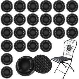Mifoci 24 Pcs 1" Specialty Wrought Iron Chair Cup Glide Outdoor Chair Leg Protectors Plastic Chairs Leg Caps for Specialty Chairs, Floor Protectors