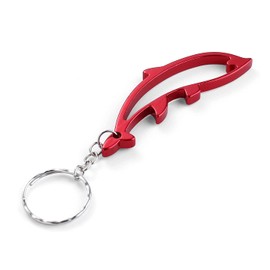 Komonee Dolphin Red Bottle Opener Key Chain Metal Aquatic Animal Novelty Sea Life Keyring