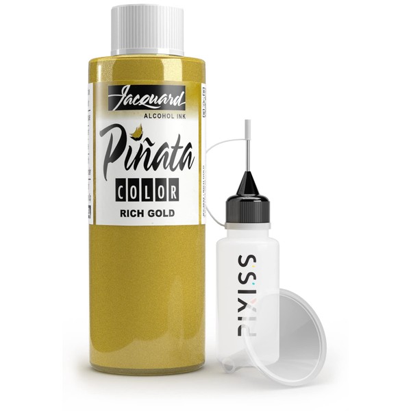 Pinata Rich Gold Alcohol Ink 4-Ounce, Pixiss 20ml Needle Tip