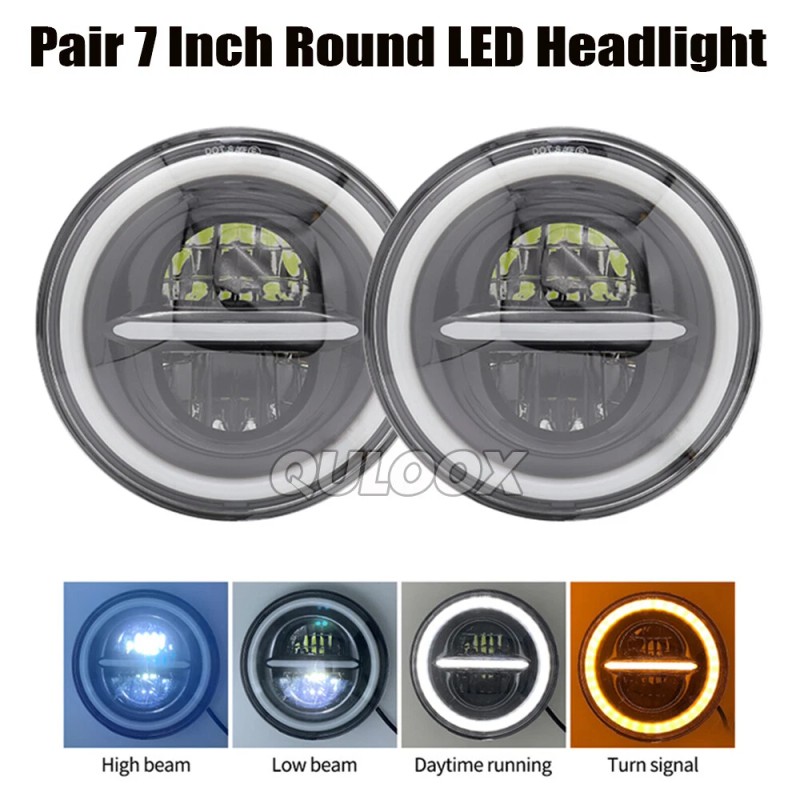QULOOX For Ford Deluxe 1939-1951 7" INCH Round LED Headlights