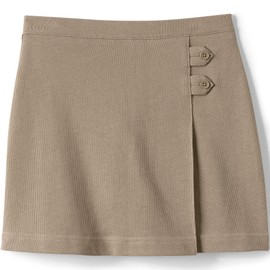 Lands' End Uniform Solid Knit Skort Above The Knee Khaki Kids 14