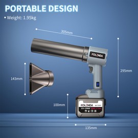 KOLENDA Handheld Cordless Lightweight Powerful Car Dryer Air Blower with 1800G & 335MPH Powerful, Air Duster Electric Leaf Blower Cleaning Dryer Turbo for Patio Cleaning, Lawn Care and Car Drying