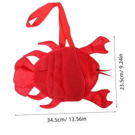 NOLITOY Lobster Mesh Beach Bag for Lightweight Portable Storage Tote for Seashells and Swimming Accessories Easy to Clean and Quick Drying Design Red