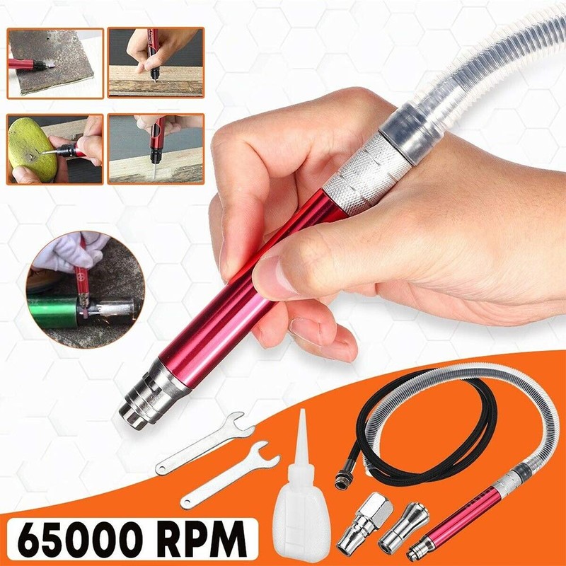 Air-Powered Micro Die Grinder Set 65,000 RPM Pneumatic Pencil Grinder