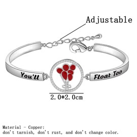 TGBJE Gift IT Fans Gift You Will Float Too Bracelet Horror Movie Gift Pennywise The Clown Bangle Horror Jewelry (Float SBR)