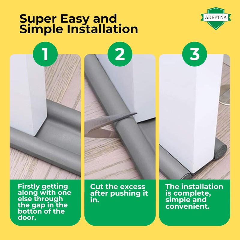ADEPTNA 2 Pack Under Door Foam Double Draught Excluder -