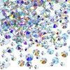 TOAOB 800pcs Crystal AB Rhinestones Flat Back Resin Gems Stickers