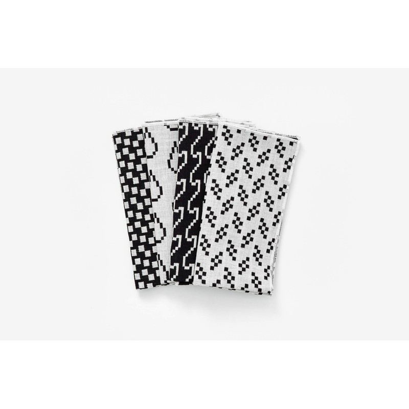 Areaware BITMAP TEXTILES | 4 Napkins | Susan Kare (Black/White)