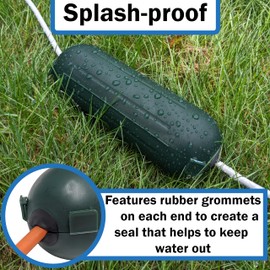 Weatherproof Electrical Extension Cord Cover, Splashproof Outdoor Connection Box Enclosure - Protects Holiday Decorations, String Lights, Power Tools - EX ELECTRONIX EXPRESS (1 Pack, Green)