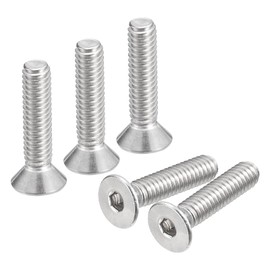 QUARKZMAN #8-32 x 3/4 Inch Flat Countersunk Socket Cap Screws 25 Pieces 304 Stainless Steel Hexagonal Socket Flat Head Screws Full Thread Countersunk Bolts