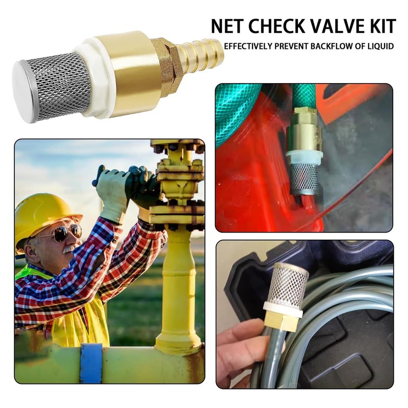 Yovslop 1/2" Filter Brass Foot Check Valves with Hose Connection,